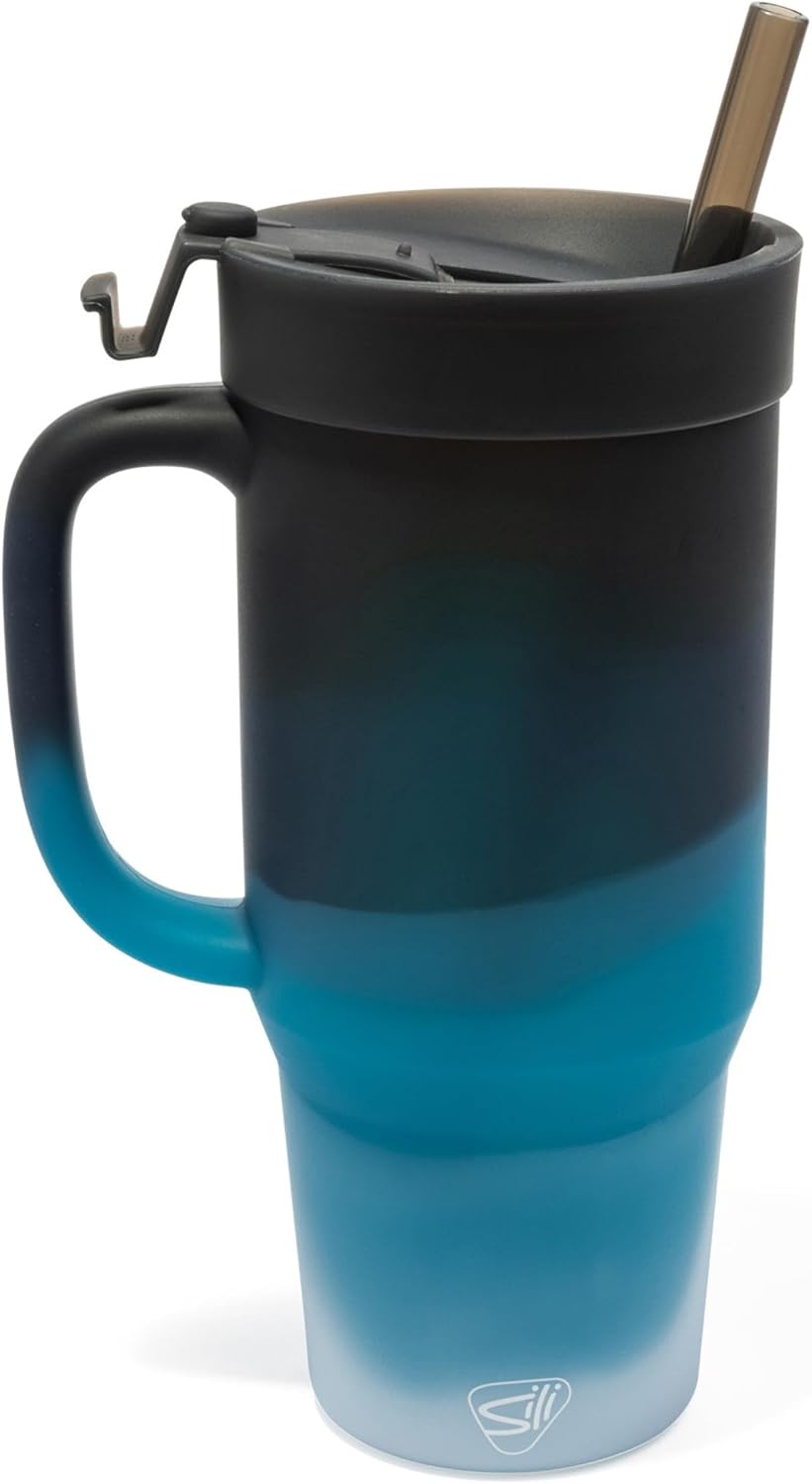 Silipint Humbler 32oz Moon Beam Silicone Handled Tumbler w/Lid & Straw
