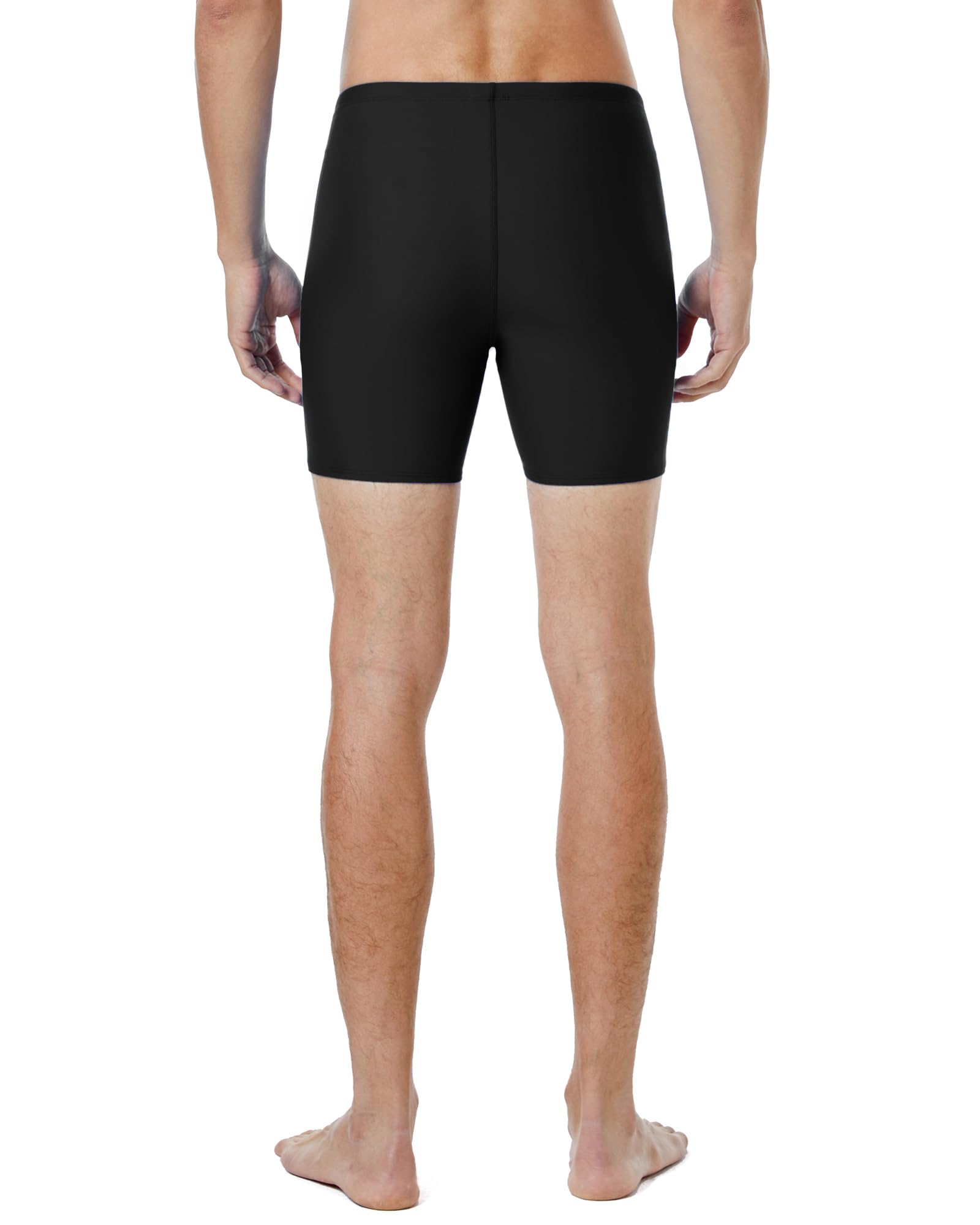 Runhit Men's Square Leg Swim Jammers Quick Dry Athletic Brief Swimsuit UPF 50+ Compression Swimming Shorts