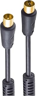shiverpeaks® - Cable de conexión de antena en S, 100% apantallado, contactos dorados, filtro de corriente de revestimiento, 10,00 m, color negro
