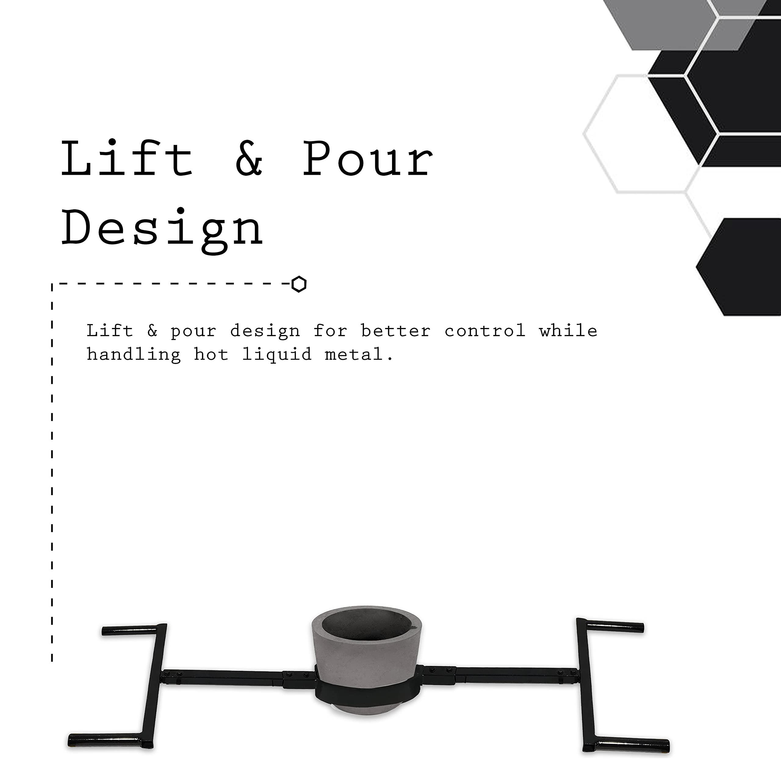 Simond Store 10 Kg Crucible Tongs Set, Graphite Crucible Lifting and