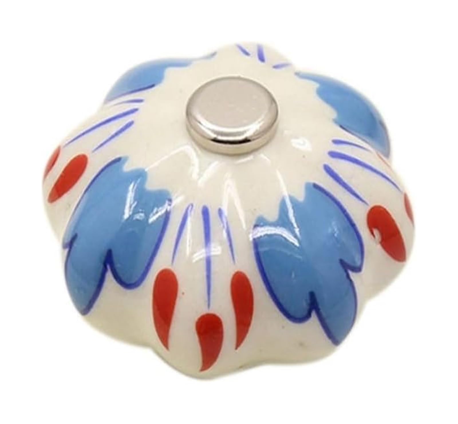 Opeximatun Drawer Knobs, Ceramic Pumpkin Knob Pastoral Single Hole Wardrobe Drawer Hardware with Screw(H)