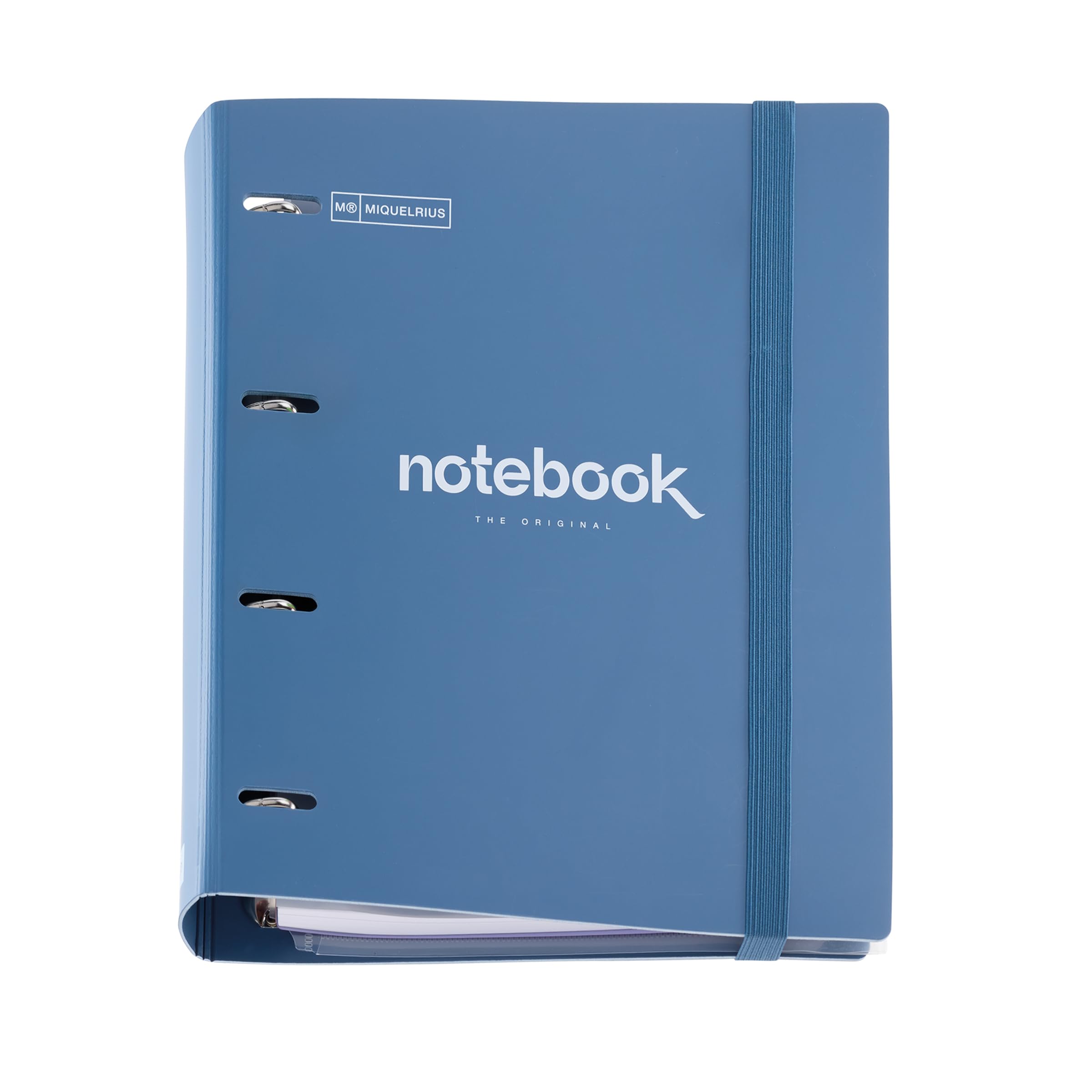 Miquelrius - Carpeblock polyfoam, A4 Ring Binder, Includes a Refill of 100 Squared Sheets + 4 dividers + 1 Polypropylene Envelope, 4 Ring Binder with Rubber Closure