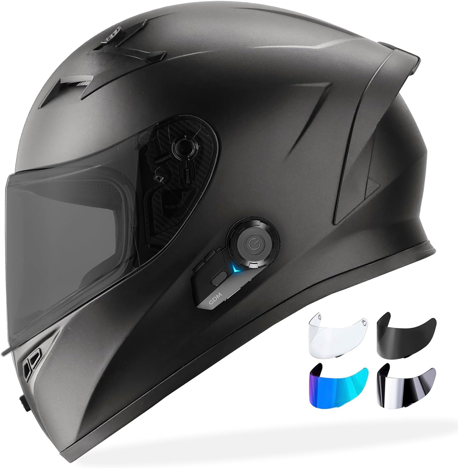 GDM Bluetooth Motorcycle Helmet Full Face with 3 Visors