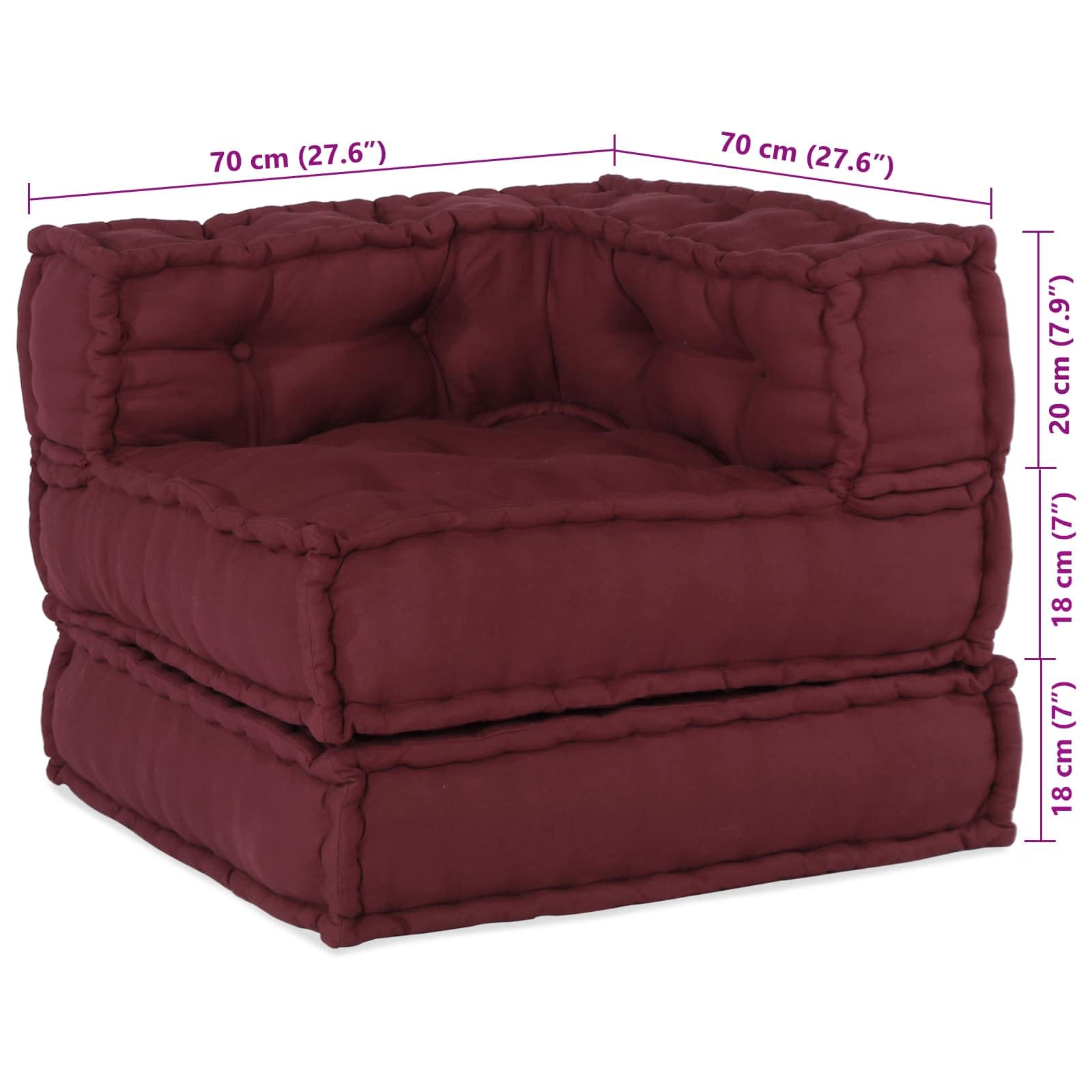 Hothingwell Unité de Canapé Modulaire 2 pc Tissu Marron 140 x 70 x 56 cm