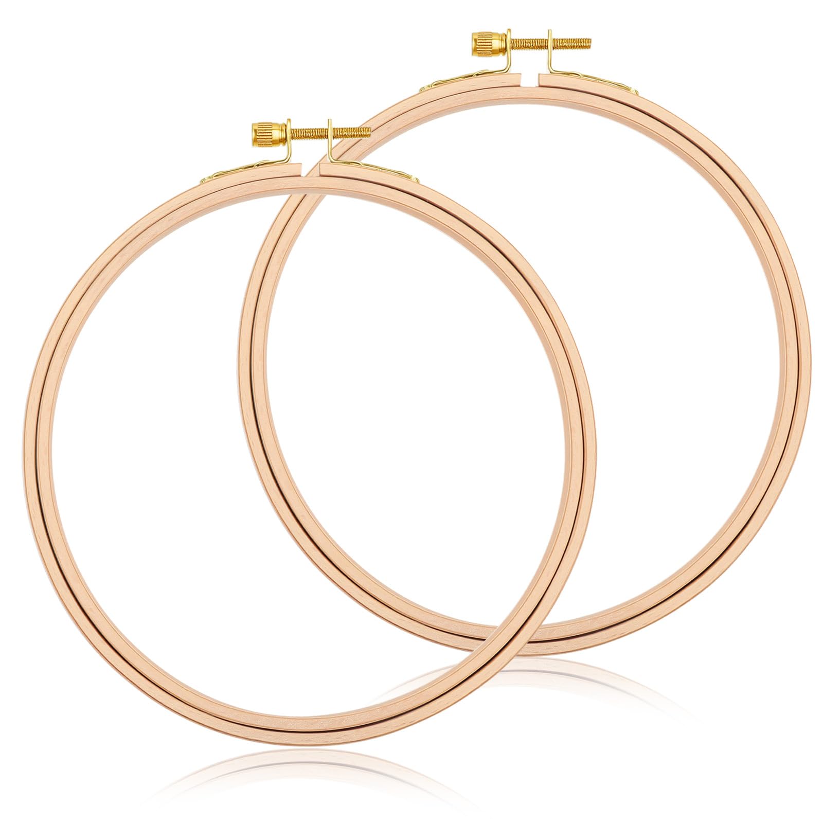 2 Pieces 7.09in Embroidery Hoops Round Bamboo Embroidery Hoop Circle Adjustable Sewing Hoops Wooden Sewing Circle Frame Rings Cross Stitch Hoop Ring for Needles DIY Art Hand Sewing Crafts Ornaments