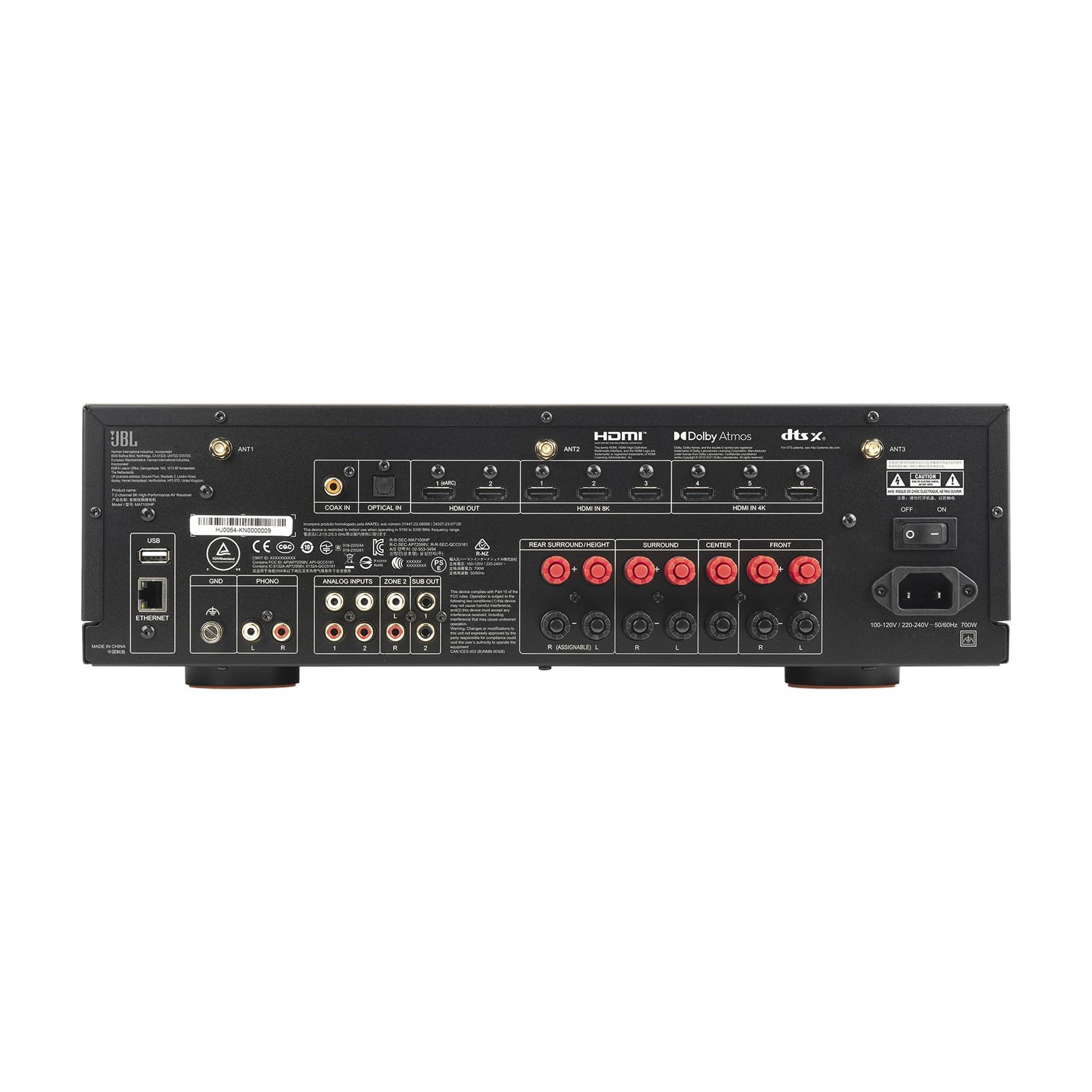 JBL MA7100HP - 7.2-Kanal 8K Hochleistungs-AV-Receiver 125W (Schwarz)