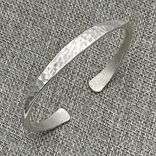 Silvershapes Hammered Sterling Silver Handmade Cuff Bracelet thumb #7