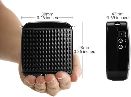 Miniatura 6 de Amplificador de voz portátil SHIDU S512 amplificador de voz con micrófono con cable de 15 W, mini altavoz personal para profesores, ancianos, canto,