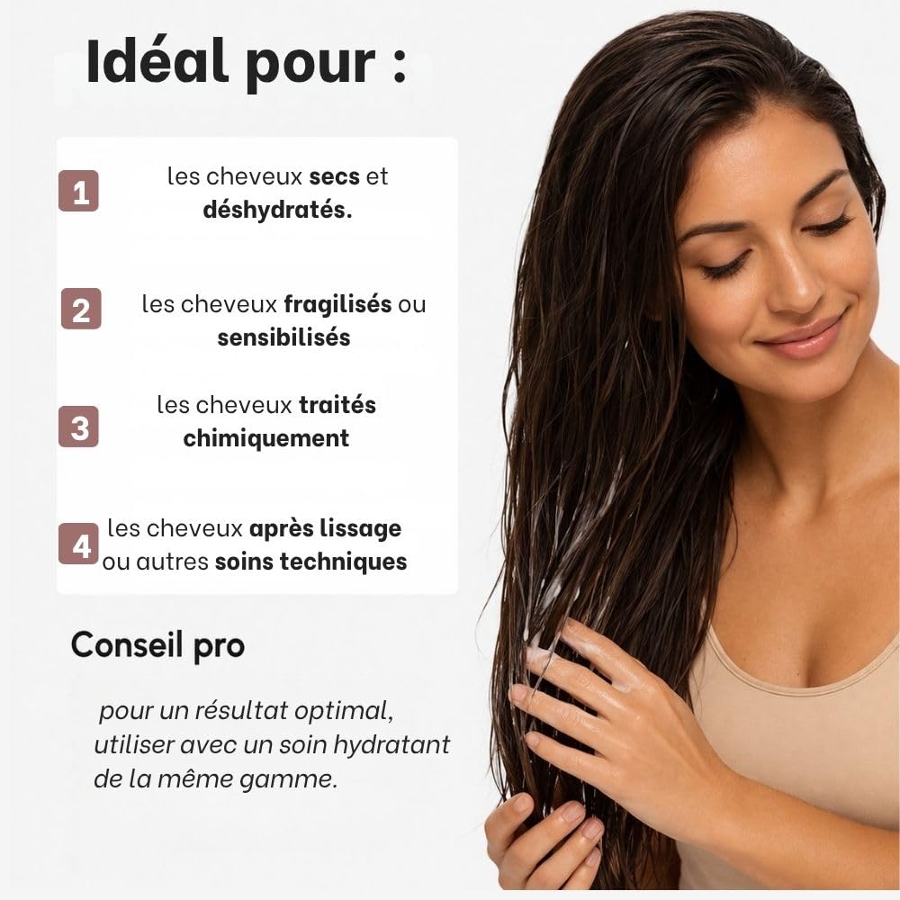 Premium Keratin Caviar Shampoing Hydratant à la kératine - Sans Sulfate Sans Sodium – Cheveux Secs, Sensibilisés, Colorés ou Après Lissage brésilien