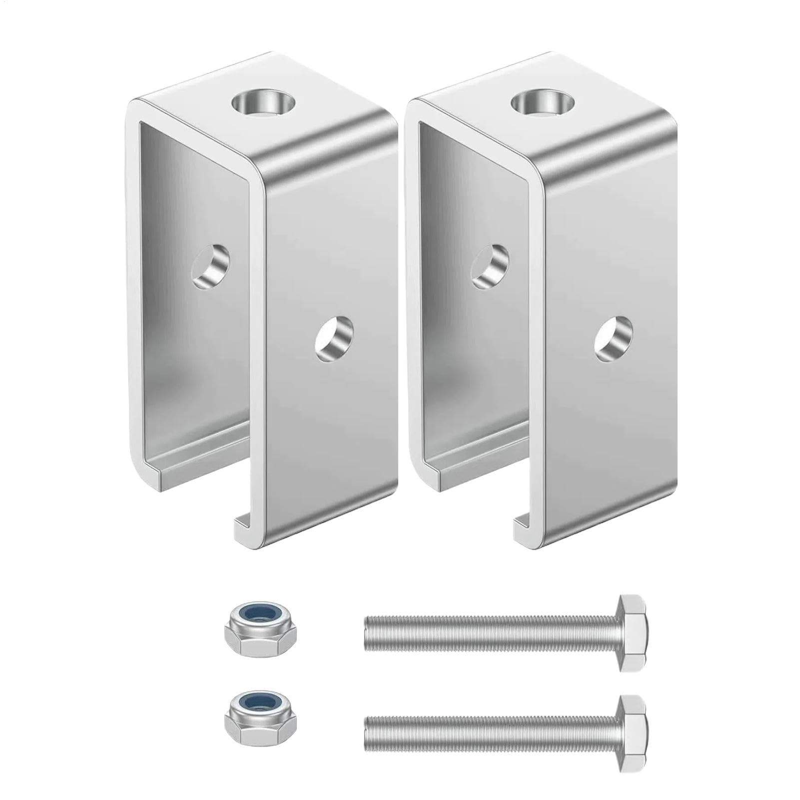 Trolley Track Support Hanger Bracket - Channel Trolley Track Hanger Bracket | 2pcs Channel Trolley Hanger Support, Stainless Steel Nut-Mounted 1-5/8 Intermediate Trolley Bracket for Garage, Mall