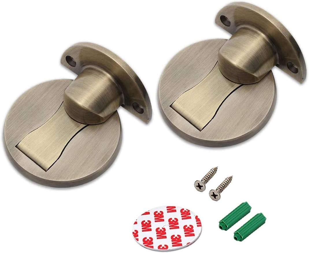 2 Pack Magnetic Door Stoppers, Floor Mount Door Stop for Bottom of Door Magnetic Door Catch Door Holder, Bronze