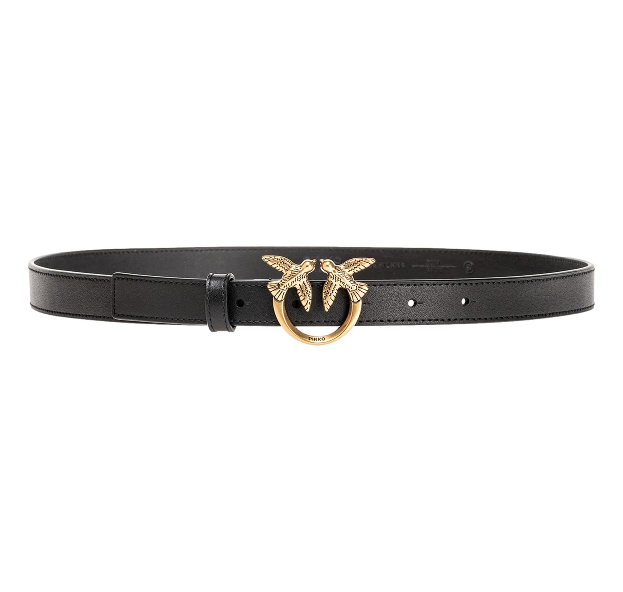 PINKO 24AW ベルト ブラック系 Belt with leather-covered buckle, 3 cm PINKO → Shop Online