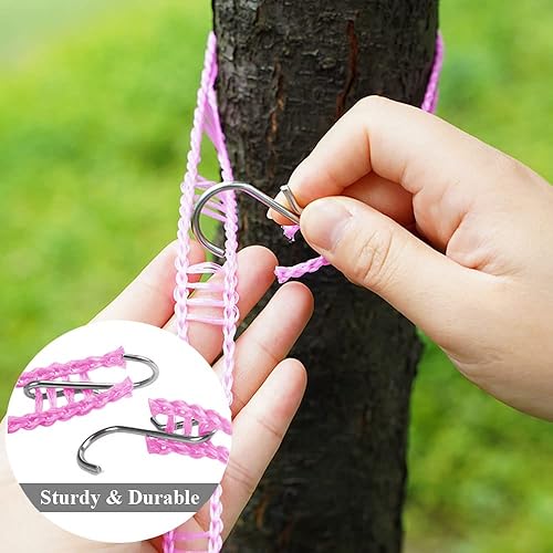 Miniatura 4 de Paquete de 2 tendederos de viaje portátiles accesorios de alquiler de camping de 328 pies para exteriores e interiores rosa