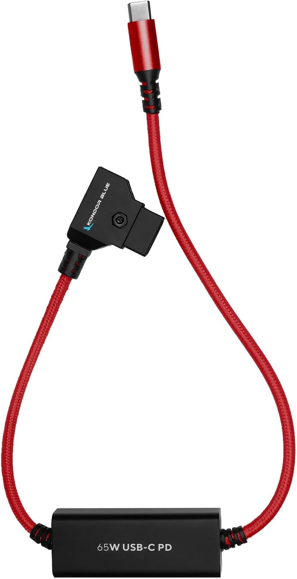 KONDOR BLUE 16" D-Tap to USB-C Power Supply Cable for R5C, Cardinal Red
