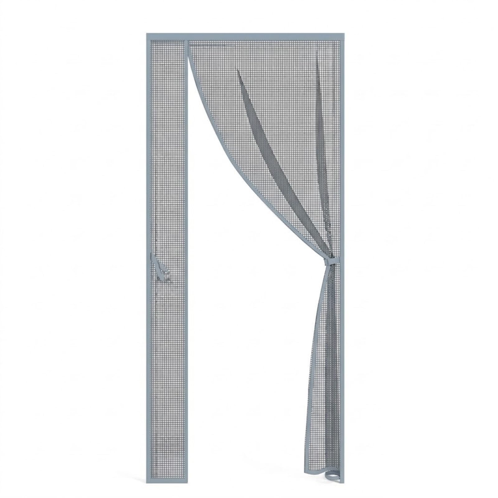 Yqyhnb Gray Magnetic Fly Screen Door, Side Opening Mesh Door Curtain For Doors, Heavy Duty Fiberglass Fly Screen With Powerful Magnets, Left/Right Open, Black/Grey/White(,85 * 200Cm(33 * 79In))