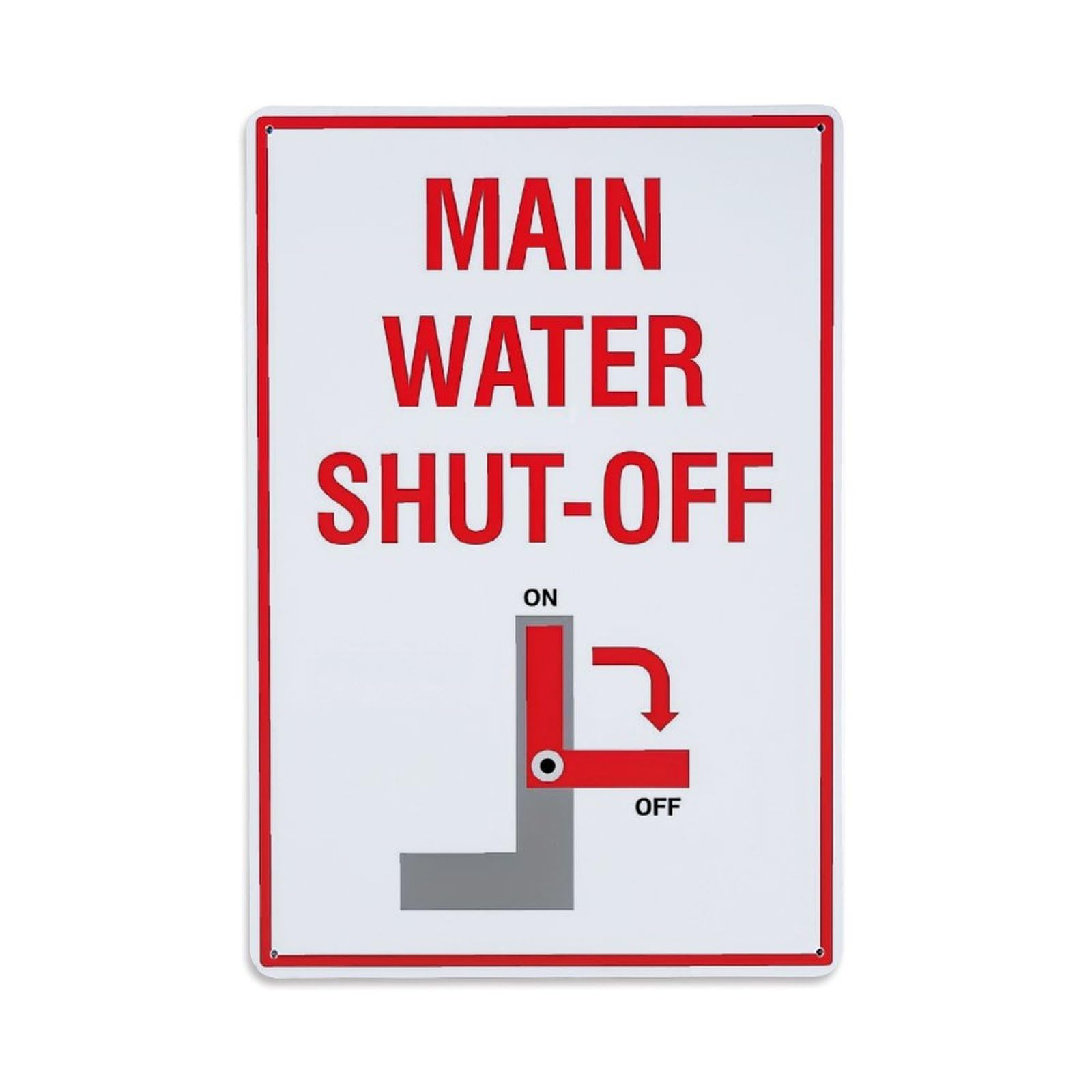 Jdfenggu Vintage Main Water Shut Off Valve Retro Metal Tin Sign, Decor Art Poster For Bar, Home, Man Cave, Kitchen, Laundry Room Gift 8X12inch