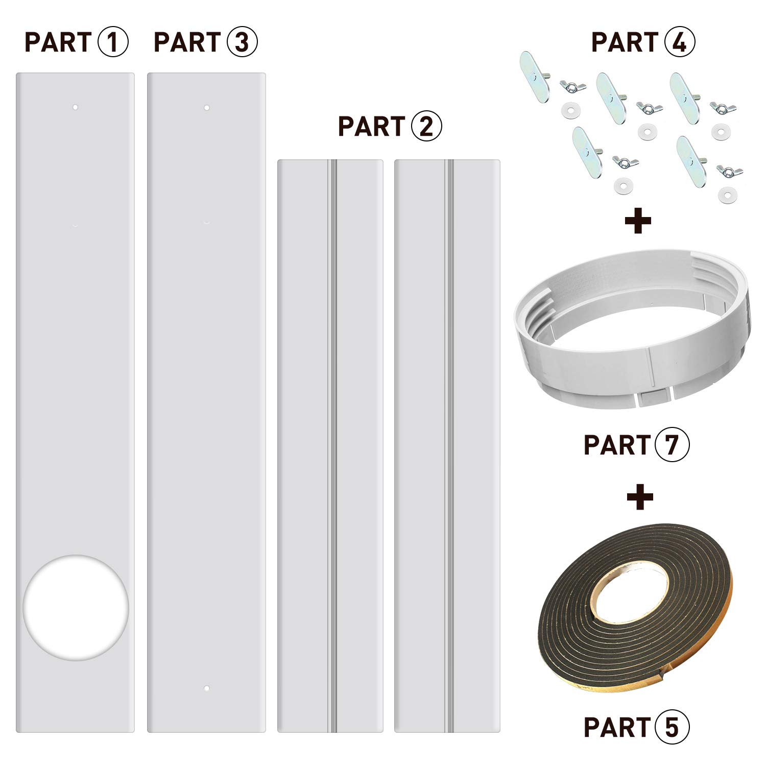 gulrear Portable Air Conditioner Sliding Door Vent Kit, Universal