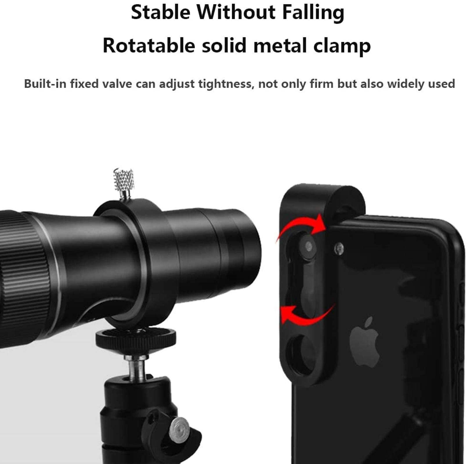 TTDGYYXW Teleskop monokularowy Lornetka z zoomem HD z uchwytem na telefon i statywem, wodoodporny teleskop do obserwacji ptaków koncertowych Camping Traveling