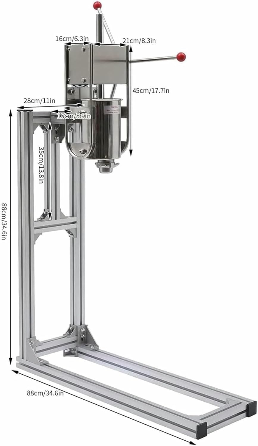 Commercial Manual Spanish Churros Making Machine Donut Machine Stainless Steel Vertical Filling Machine Dessert Making Machine Hand Crank Latin Fruit Machine~/