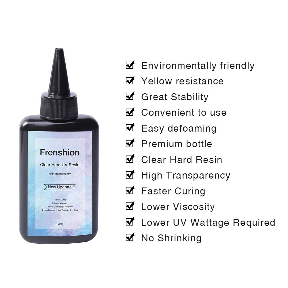 UV Resin 5X100ML Upgrate Hard Type Crystal Clear Epoxy Resin, UV Glue