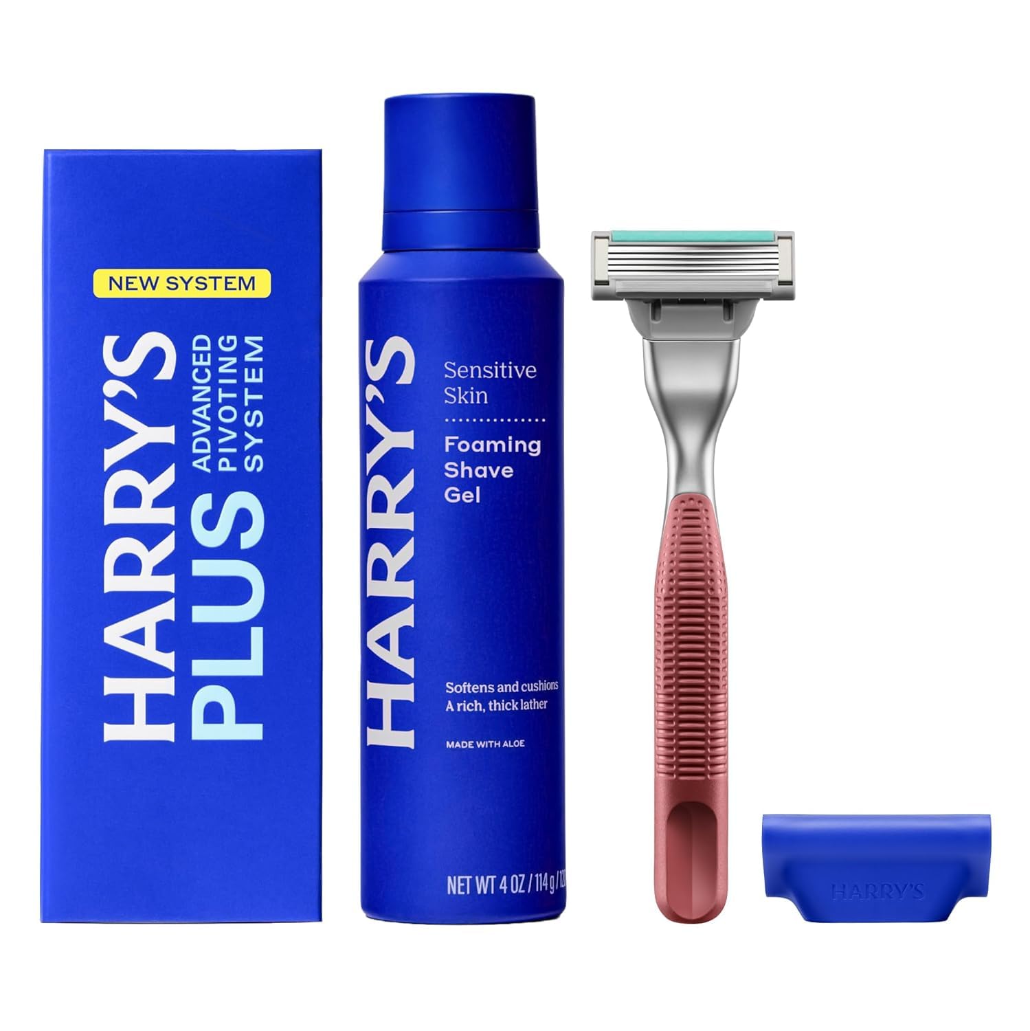 �️ Harry's Plus Trial Shaving Kit for Men - Premium Handle, Razor Blade Cartridge, Foaming Shave Gel, and Travel Blade C — beauty deal on Shopping With Noya