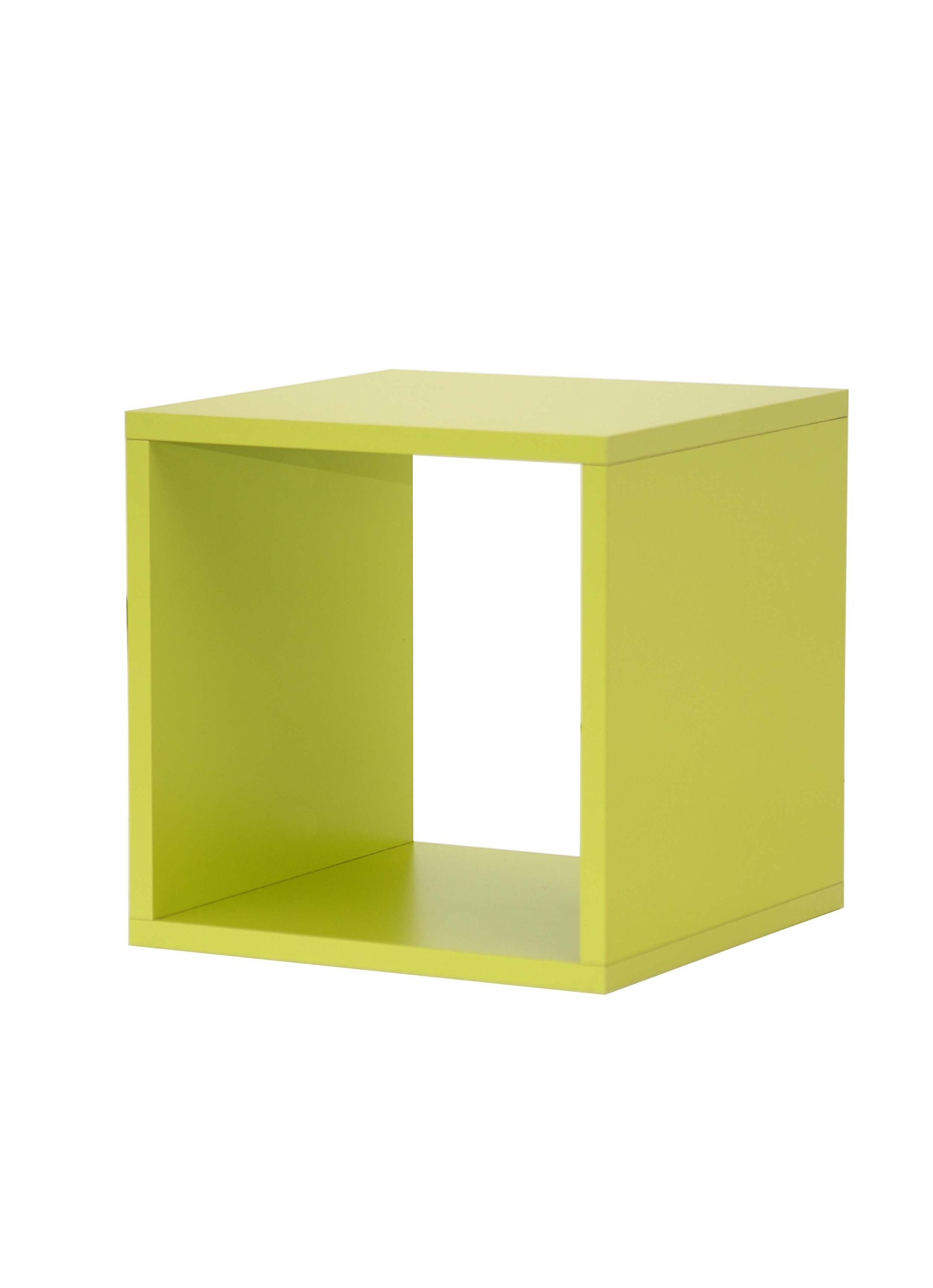 MeMi Me620VE Cubo, Legno, Verde Acido, 35x35x35 cm