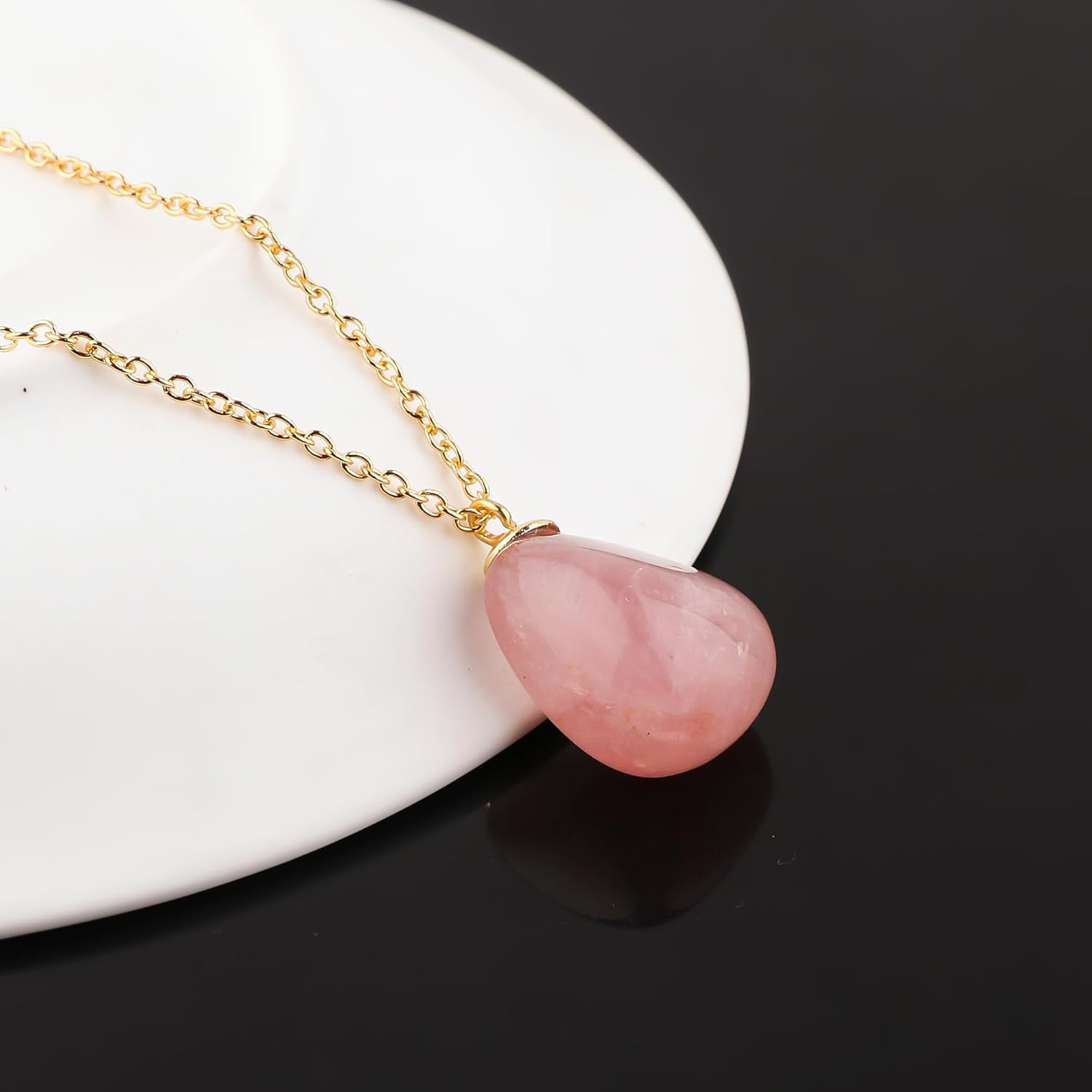 Natural Gemstones Pendant Necklace Polished Tumbled Crystals Necklace Handmade Jewelry Unique Fashion Jewelry For Women Adjustable Chain 18inch - Image 3