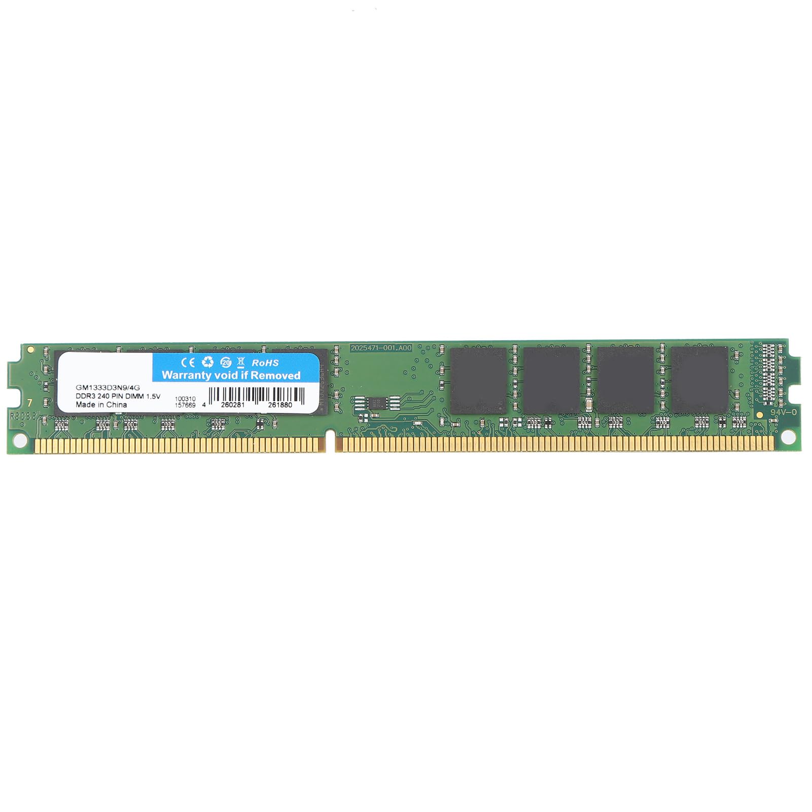 Ausla DDR3 RAM 1333MHz 2GB 240 Pin Unbuffered Non-ECC Memoria Desktop (4GB)