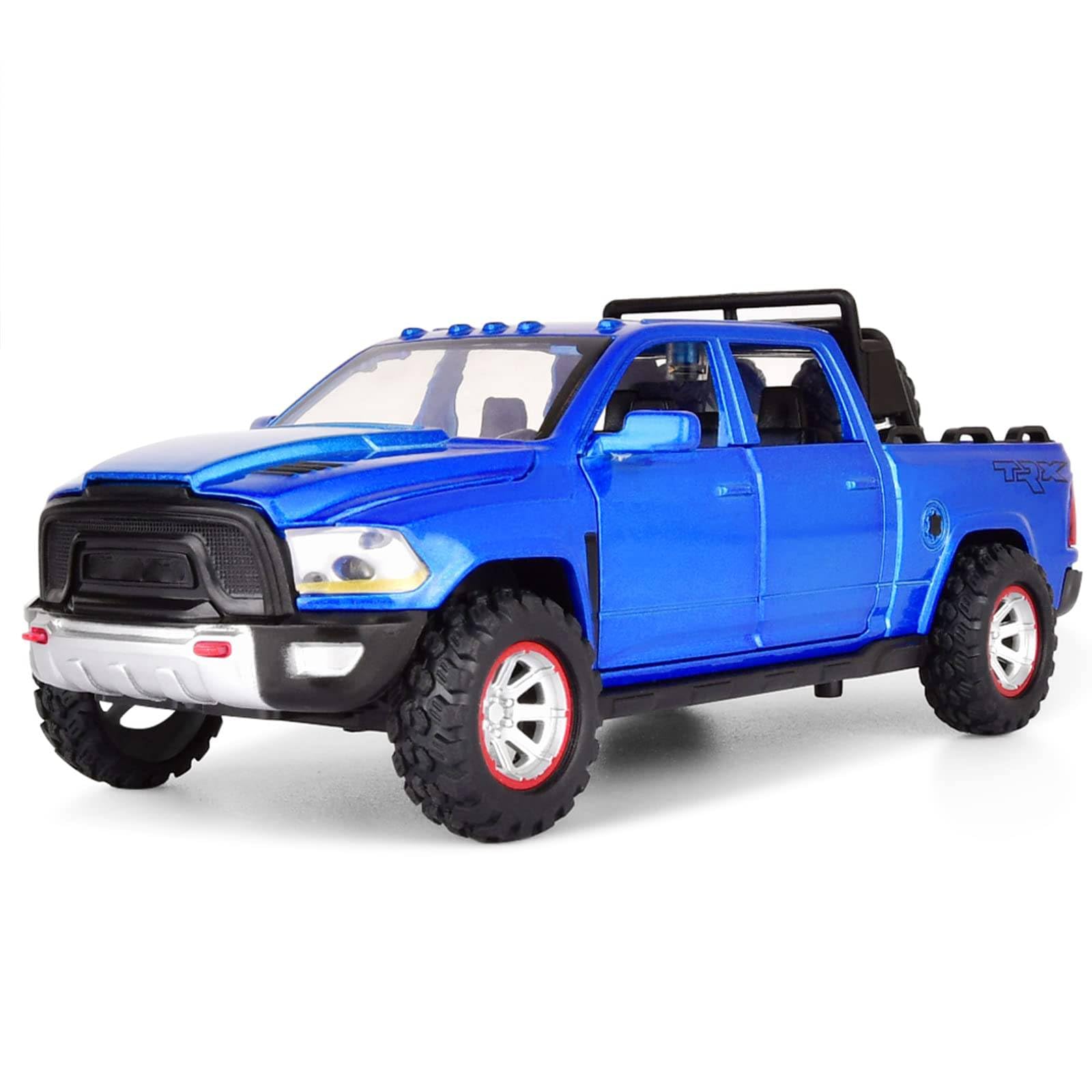 Pickup Truck Toys for Boy Age 4-7 Diecast Metal Model Trucks Open Door Pull Back Toy Cars with Lights and Sound for Kids 3-8 Years