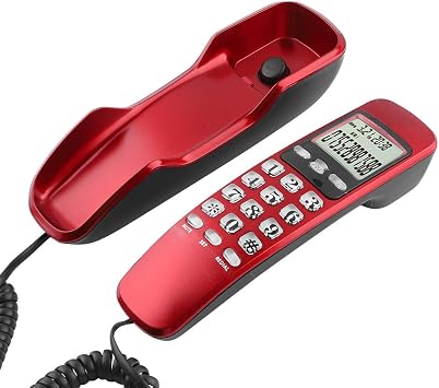 KX-T888CID Digital Phone with 1 Child Phone with Anti-Jamming Function for Home Office Red