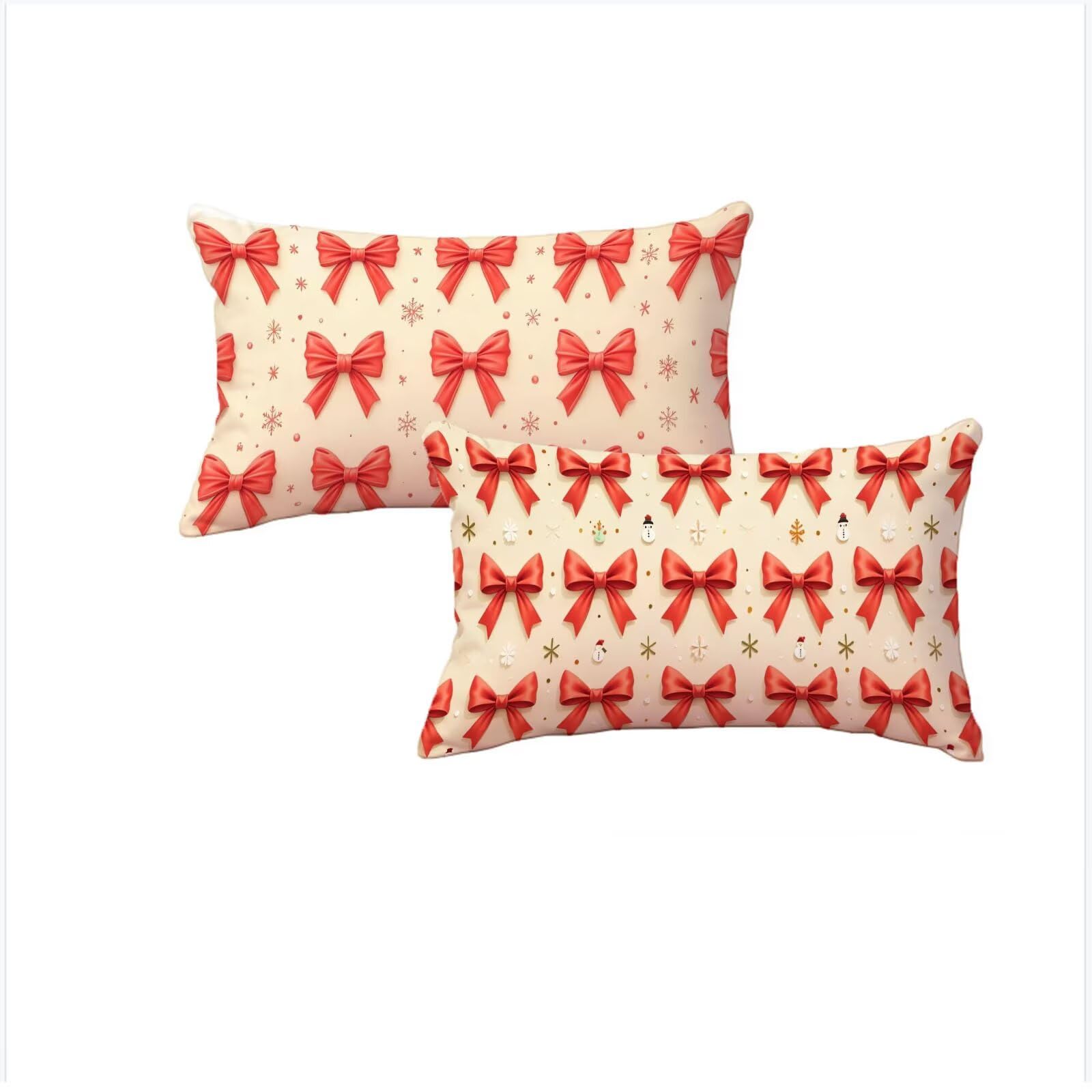 Taies d'oreillers velours 60x90cm rouge finitions invisibles