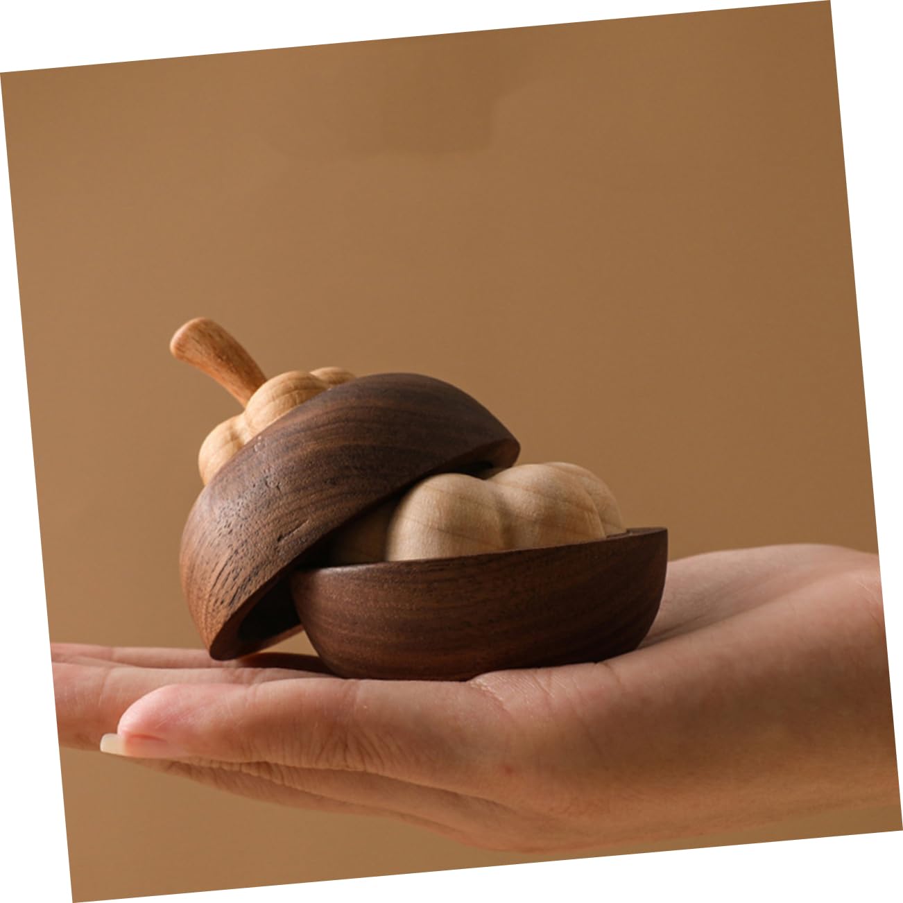 3pezzi Diffusore Legno Forma Di Mangostano Per Oli Essenziali Decorativo e Pratico Adatto Per Casa Ufficio e Auto Diffusione Di Fragranze Per Atmosfera Piacevole