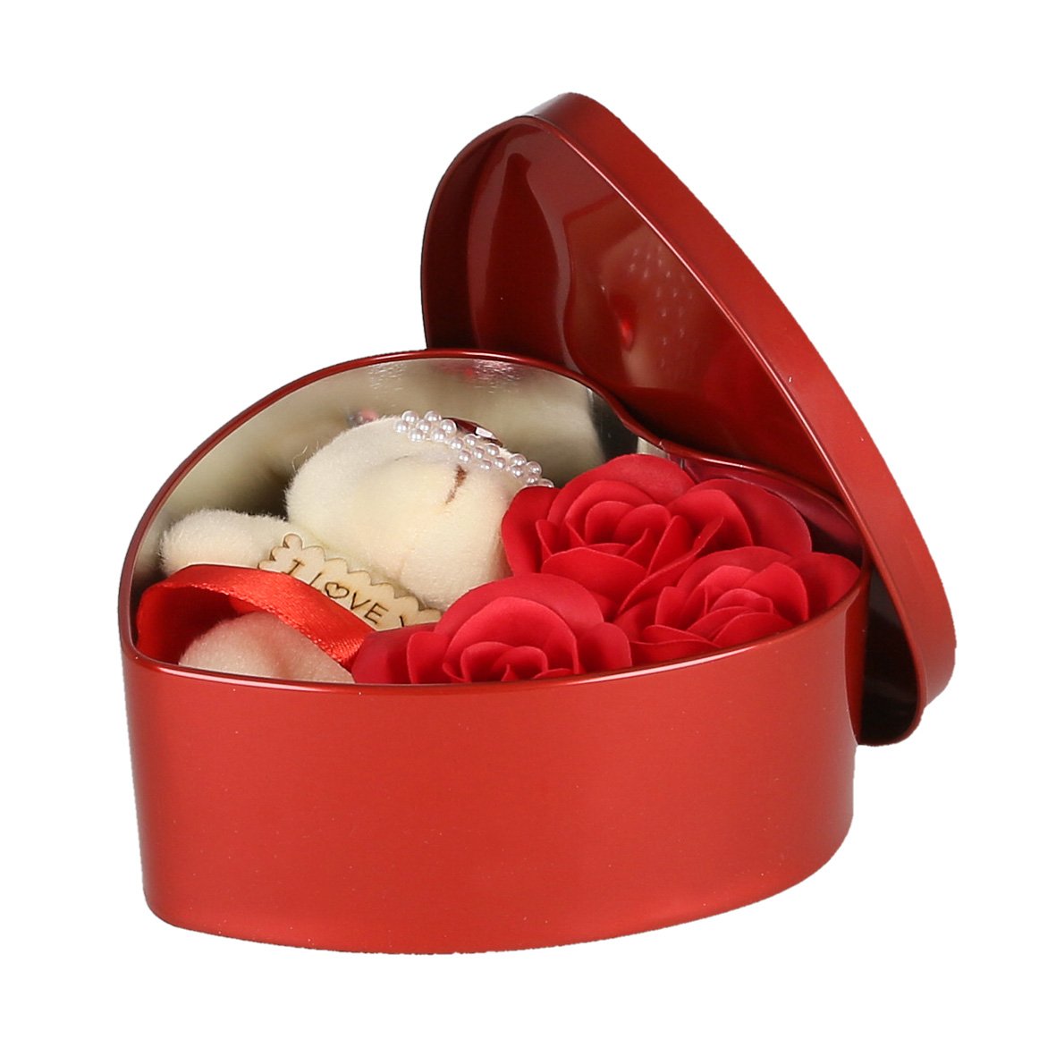 Webelkart Artificial Flower Gift Box (Red, 3 Piece), Artificial Flora 1