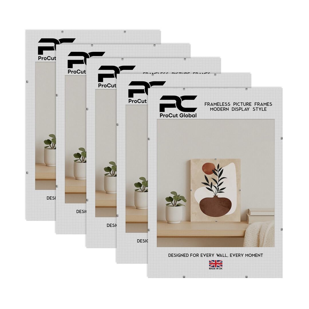 Procut Global 20x15" Frameless Clip Picture Frames For Photos - Pack of 5 — image 1