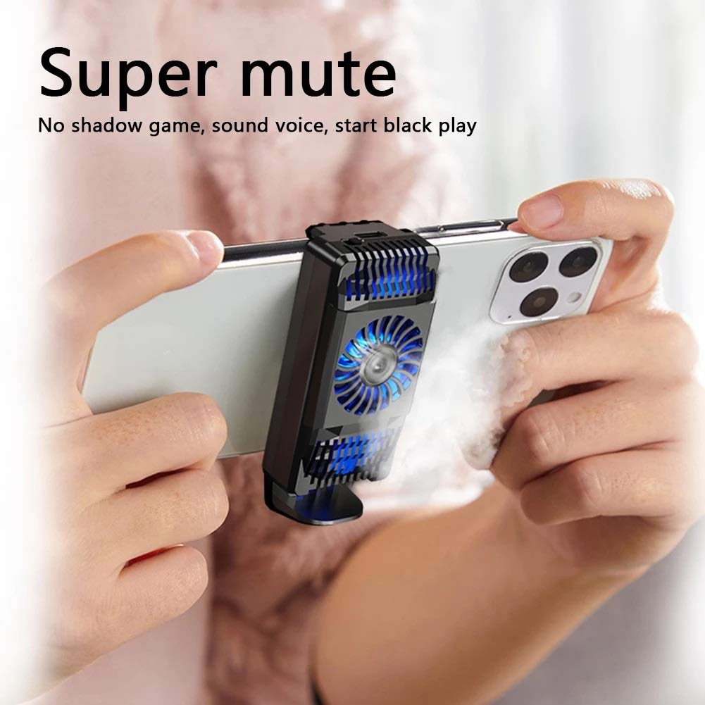 Universal Semiconductor Cooling Radiator Portable Smartphone Game Holder Mute Cooler Fan Universal Mobile Phone Clip Heat Sink(White-Fruit peach5)
