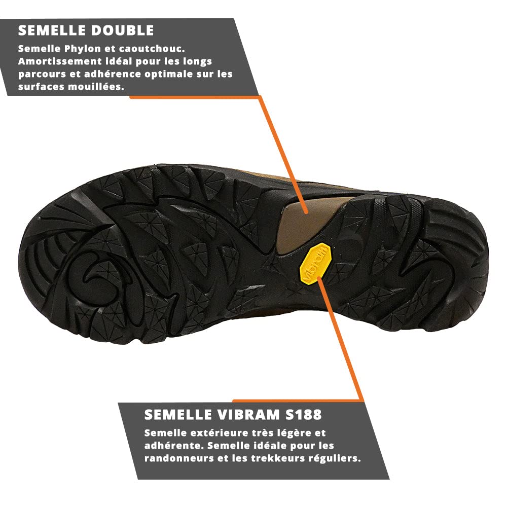 Oriocx Viguera - Zapatillas de Trekking y Senderismo Impermeables, con Membrana Interior y cómodas - Unisex - Marrón Talla 40