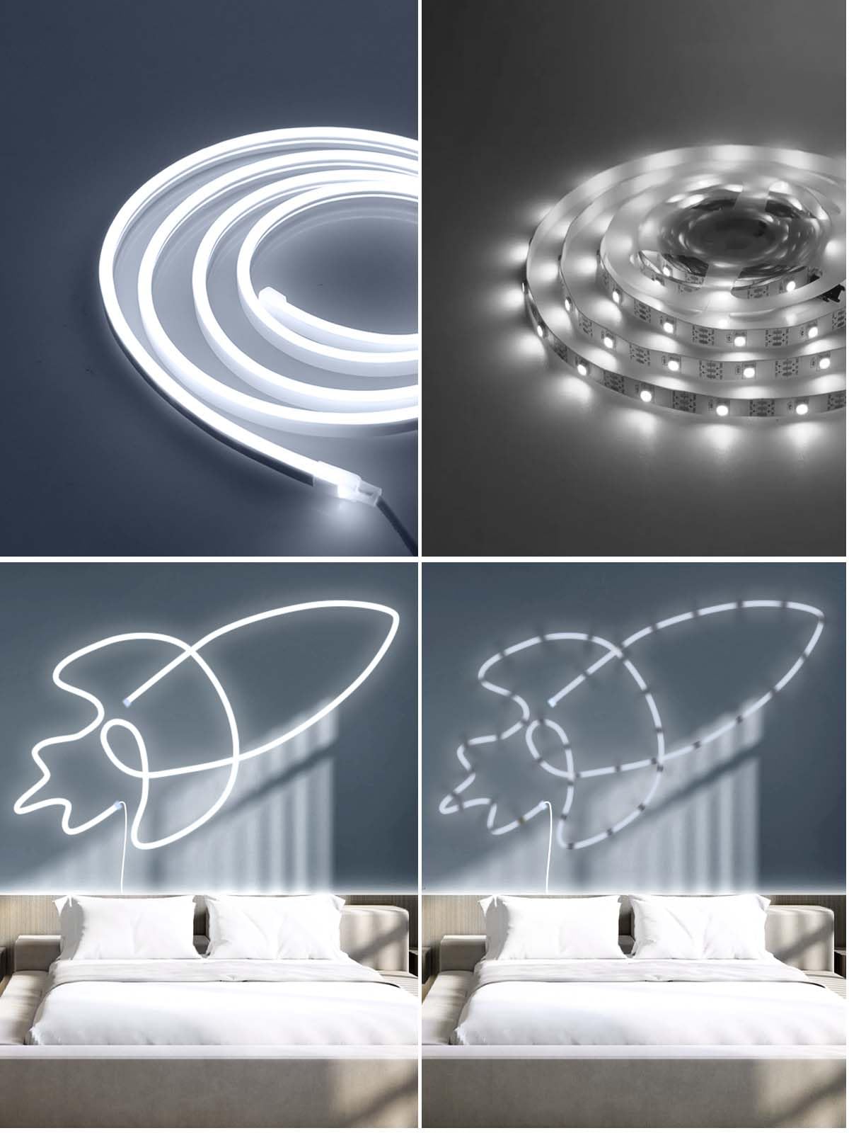 BRIMAX LED Neon Streifen Silikon 10M 6000K IP67 | Dimmbar & schneidbar, UV-beständiges Silikon-Gehäuse, inkl. 24V Netzteil, für Innen & Außen geeignet