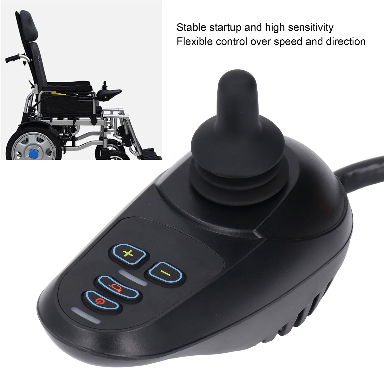 AMONIDA Joystick Do Wózka Inwalidzkiego Elektrycznego DC24V 50A Dla Użytkowników Urządzeń Ruchomych,Oferuje Ochronę Przed Przewyższeniem Prędkości I Zwarciem,Hamulec Elektromagnety