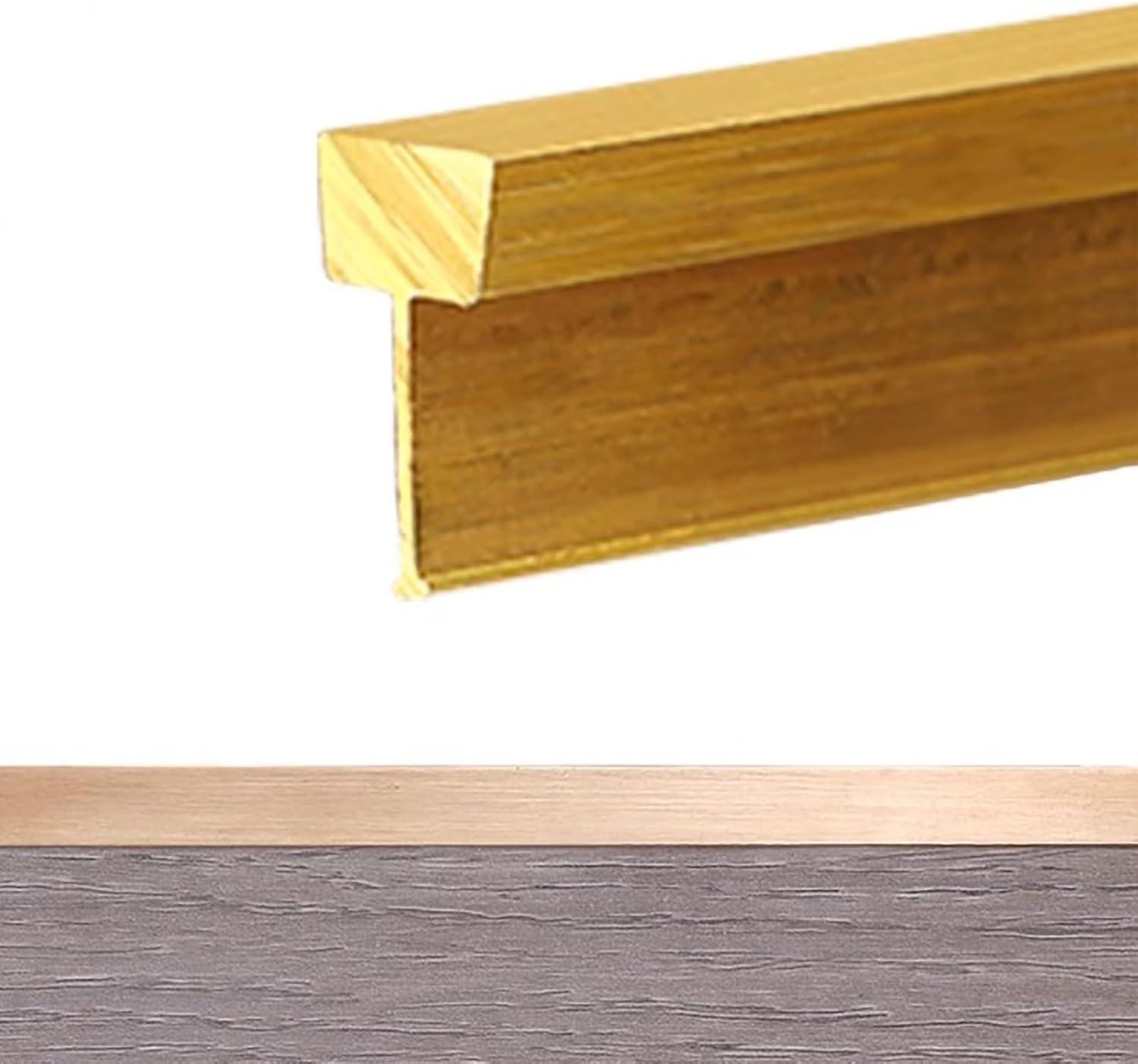 Door Threshold, Floor Transition Strip Brushed Brass Seam Trim T ing, Vinyl Plank to Laminate Threshold Gap Bars