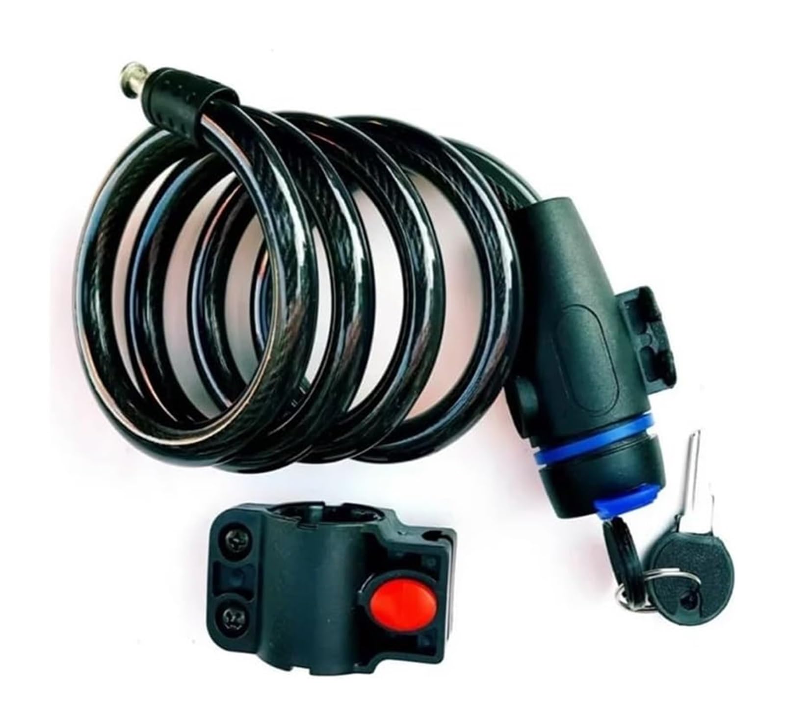 Giveduno With Lock Rack Bicycle Lock, 80Cm Moto Chain Lock Metal Black 2 Keys Theft Bike Scooter