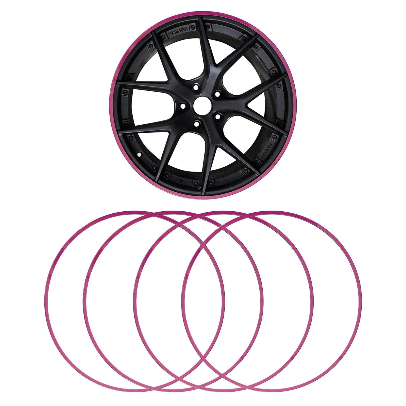 Professional Rim Protector, Rim Protector for Car Wheels, Aluminum Alloy Construction, Adhesive-Backed Installation for Quick and Easy Setup(Pink 2,18-inch)