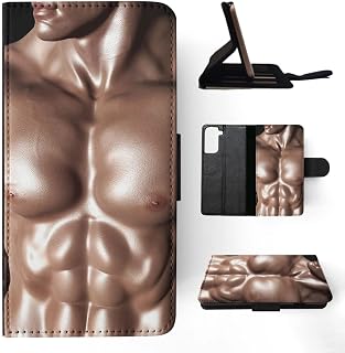 Sexy Male Body Muscle ABS 1 FLIP Wallet Phone CASE Cover for Samsung Galaxy S21 5G
