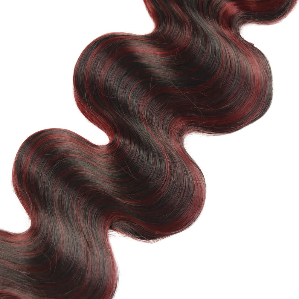 14”16”18” Wine Red Ombré Kafjiuji Brazilian Hair Ombre Burgundy Straight Hair 14 16  main image 4