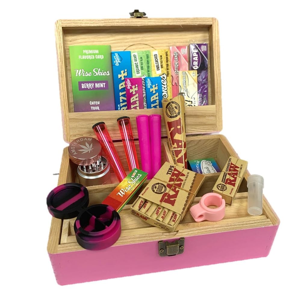 Wise Skies Pink Rolling Box Set Large Storage Box Compartments