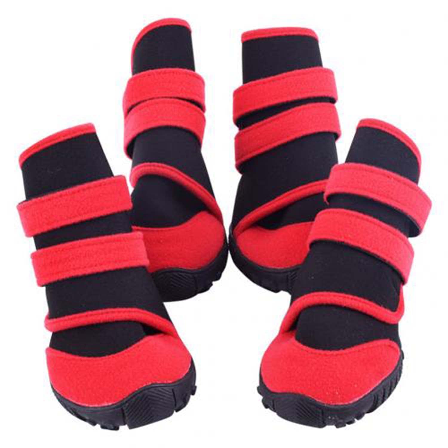 Chien Chaussons Hiver Pluie Neige Imperméable en Caoutchouc Antidérapant Chaussures avec Bretelles Réglables Chiots Chaussures Confortable Respirant