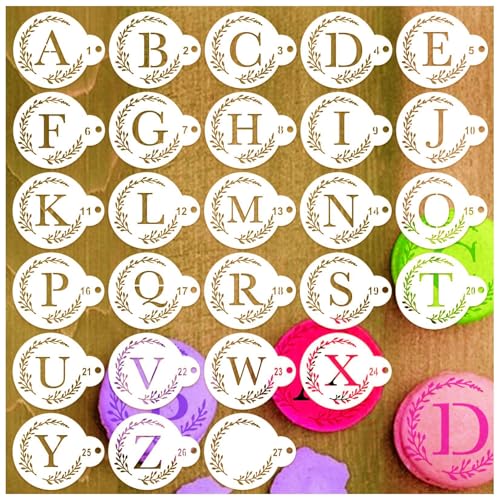 SoulQool Alphabet-Brot-Schablonen, 7,6 cm, wiederverwendbare Sauerteig-Brotkuchenschablonen zum Dekorieren, Weizenbrot, Backzubehör, Schablonen, Brotkuchen, Kuchen, Kekse, Backschablonen, Kaffeekarte,