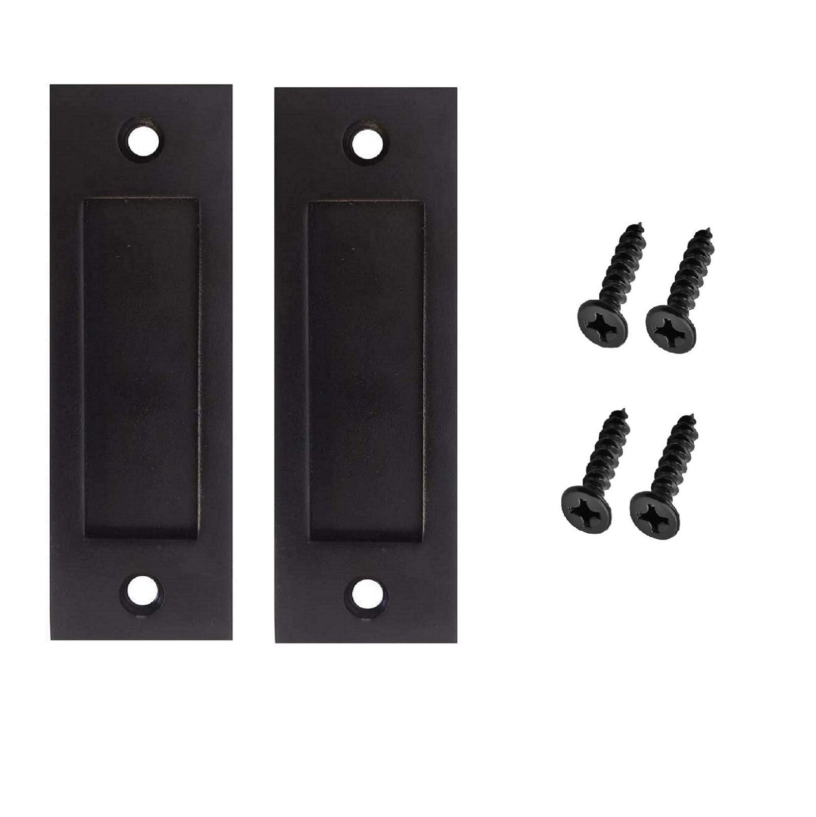 Buy Fpz 6" 2 Pack Sliding Barn Door Handle Flat Black Flush Handle