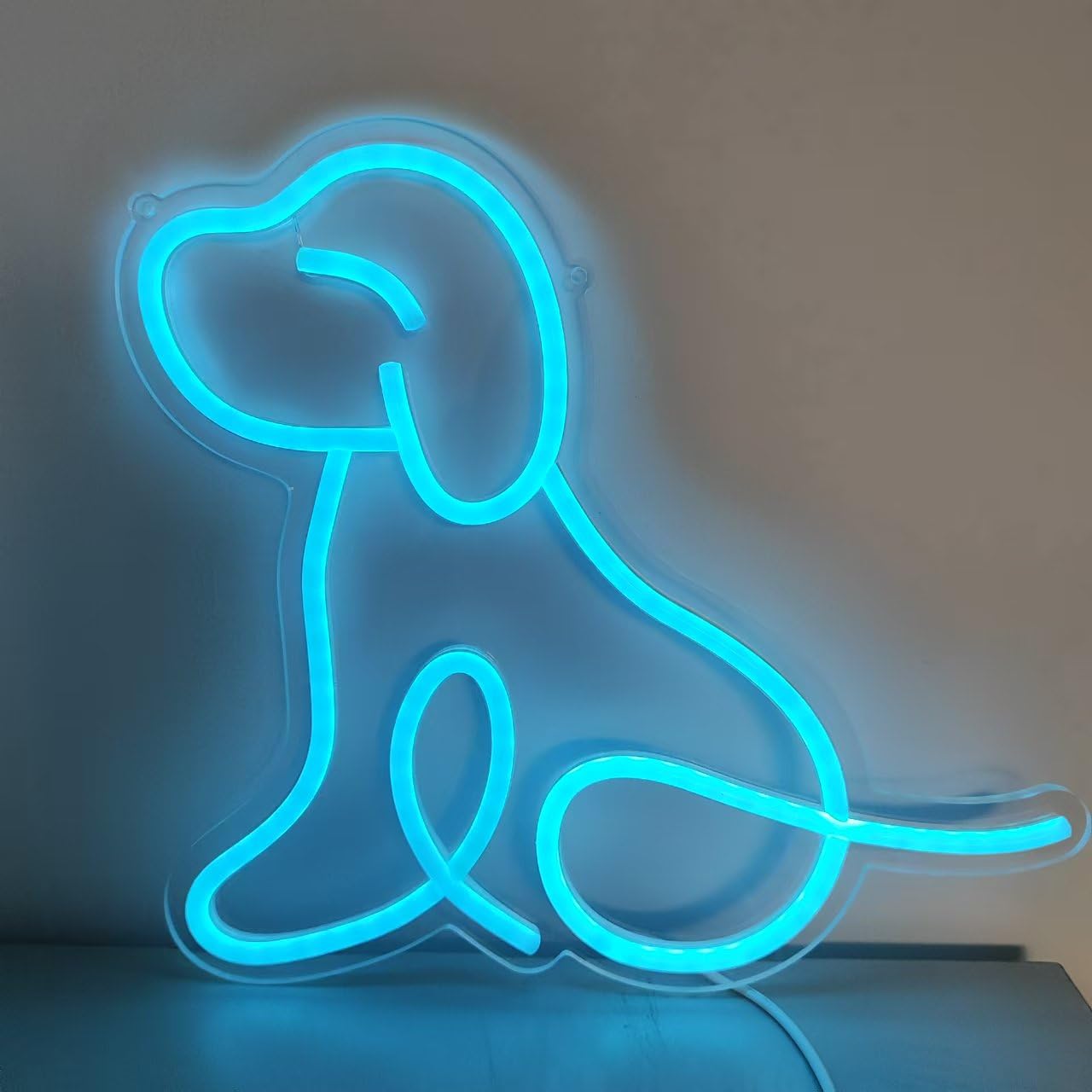 Xusdamyj Dog Neon Sign, Lovely Puppy, Neon Sign, 30cm x 30cm x 1cm (11.8in x 11.8in x 0.39in), Wall Mount, Glam, USB Powered - Image 2