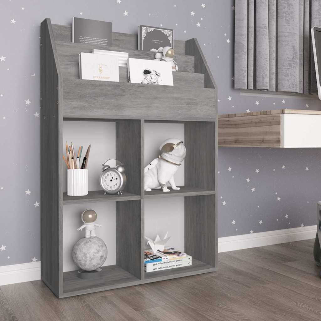 Libreria per bambini in truciolato, 71 x 30 x 114 cm, con 7 ripiani, versatile portariviste e portariviste per soggiorno, ufficio