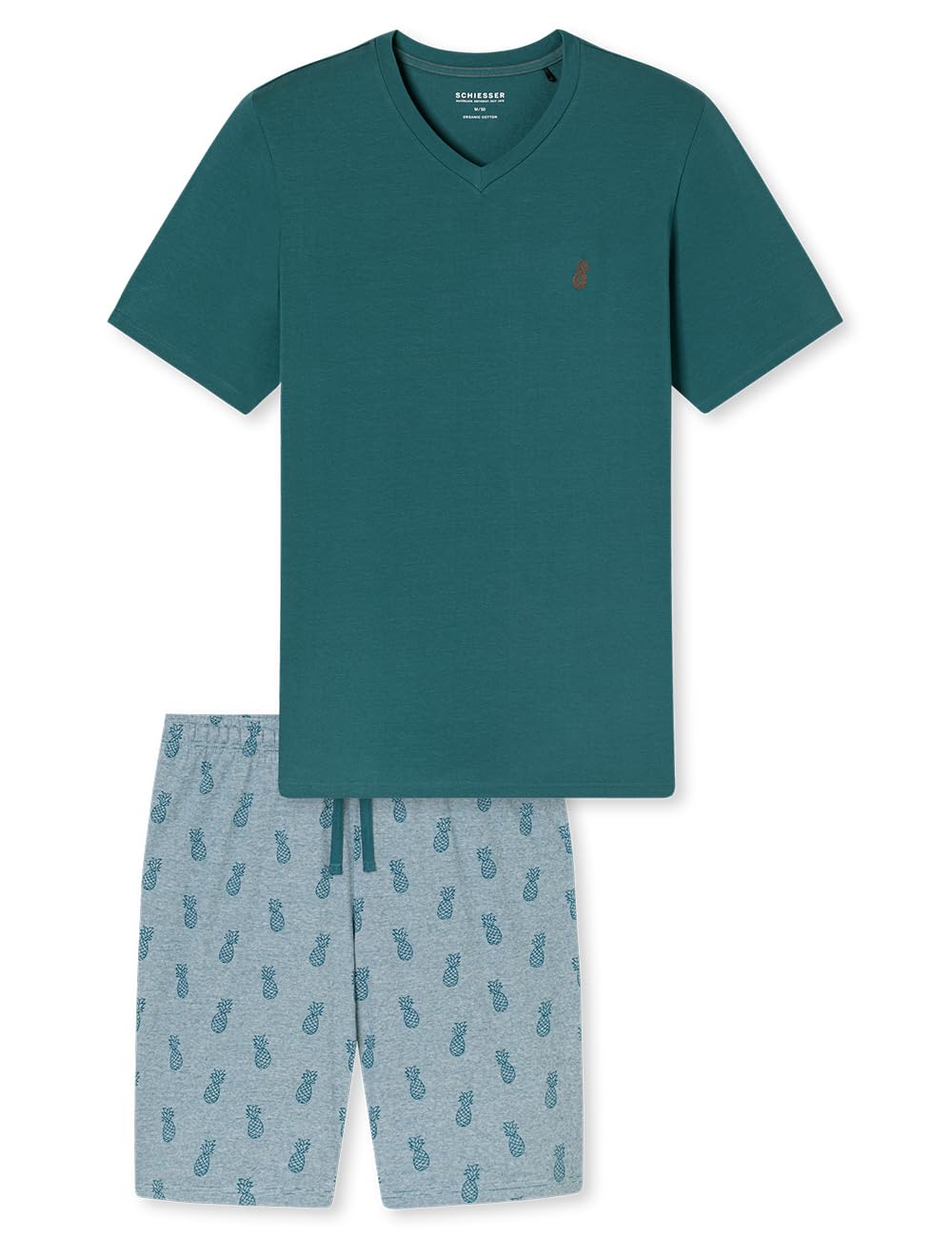 Schiesser Herren Schlafanzug kurz V-Ausschnitt - Nightwear Set